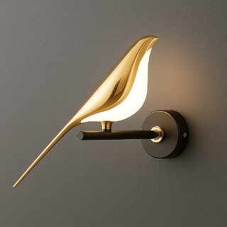 Chanya Haus Golden Bird Wall Light with Aluminum Body and Adjustable Colors (Warm white, Cool White  Natural Light)