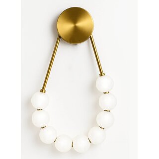 Chanya Haus Golden Finish LED Wall Light with Necklace-Inspired Loop Design Tri-Colour Lighting -Warm, Cool  Day Light