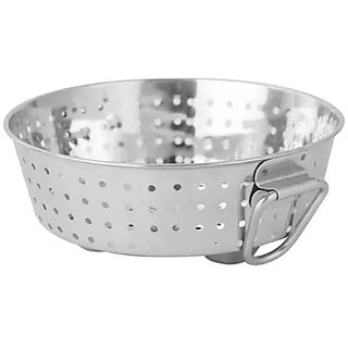 Stainless Steel Small Rice Strainer with Handles Colander for Washing Vegetables Strainer (Silver Pack of 1) - Cookware | Buy online on ZillyBuy