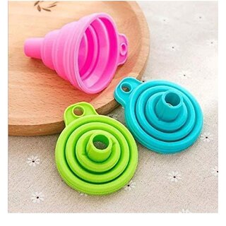 Flexible Silicone Funnel - Foldable Mushroom Shape Oil Funnel for Liquid Transfer - Heat Resistant - Pack of 2 - Cookware | Buy online on ZillyBuy