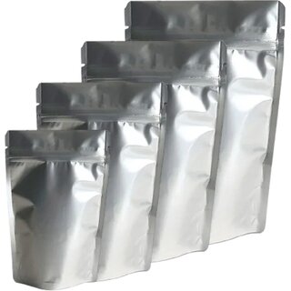 Assorted Polyester Plain Silver Pouch Bags Pack - 10 Pcs