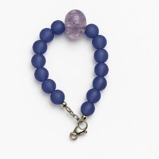 Techiefox Stylish Blue Matte Plastic Bead Bracelet with Central Marbled Accent Bead - Bangles & Bracelets | Buy online on ZillyBuy