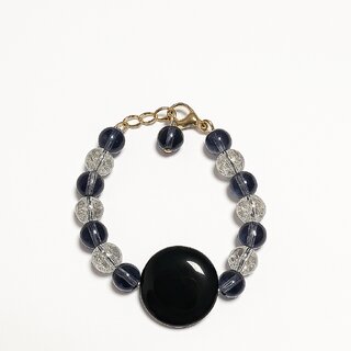 Techiefox Blue and Transparent Beaded Bracelet   Elegant Wrist Accessory for Women and Girls - Bangles & Bracelets | Buy online on ZillyBuy