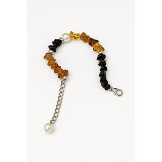 Techiefox Handmade Multicolor Chunky Beaded Bracelet with Pearl Accent and Adjustable Chain - Bangles & Bracelets | Buy online on ZillyBuy