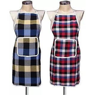 Cotton Home Use Apron - Free Size Buy one get one - Two Apron (Multicolor) - Cookware | Buy online on ZillyBuy