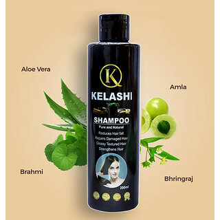 kelashi shampoo pure and natural reduces hair fall repair damaged hair 200ml