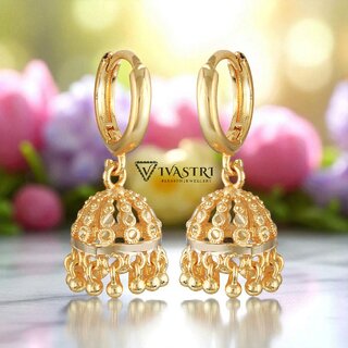 Vivastri Jhumki Alloy Gold Plated Earrings for Women & Girls [VIVA2750ERG] - Earrings | Buy online on ZillyBuy