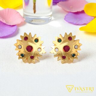 Vivastri Stud Alloy Gold Plated Earrings for Women & Girls [VIVA2770ERG] - Earrings | Buy online on ZillyBuy