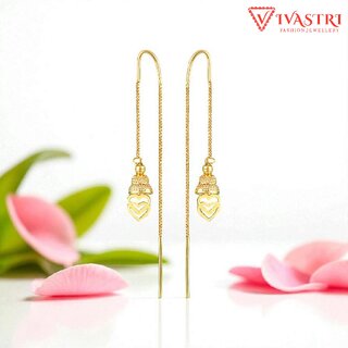 Vivastri Drop Alloy Gold Plated Earrings for Women & Girls [VIVA2779ERG] - Earrings | Buy online on ZillyBuy
