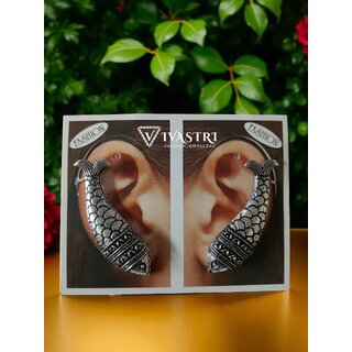 Vivastri Fish Oxidised Silver Alloy Earcuff,Cuff Earrings for Women & Girls [VIVA2782ERG] (Pack of- 1 Pair Earring) - Earrings | Buy online on ZillyBuy