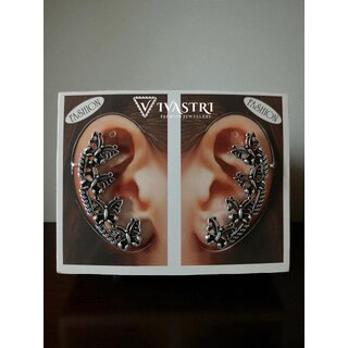 Vivastri Butterfly Oxidised Silver Alloy Earcuff,Cuff Earrings for Women & Girls [VIVA2789ERG] (Pack of- 1 Pair Earring) - Earrings | Buy online on ZillyBuy