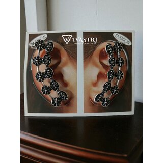 Vivastri  Oxidised Silver Alloy Earcuff,Cuff Earrings for Women & Girls [VIVA2792ERG] (Pack of- 1 Pair Earring) - Earrings | Buy online on ZillyBuy
