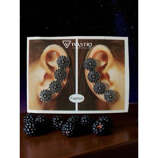 Vivastri Flower Oxidised Silver Alloy Earcuff,Cuff Earrings for Women & Girls [VIVA2794ERG] (Pack of- 1 Pair Earring) - Earrings | Buy online on ZillyBuy