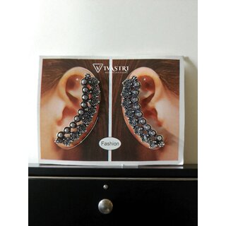 Vivastri  Oxidised Silver Alloy Earcuff,Cuff Earrings for Women & Girls [VIVA2795ERG] (Pack of- 1 Pair Earring) - Earrings | Buy online on ZillyBuy
