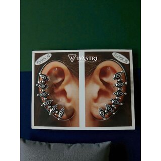 Vivastri  Oxidised Silver Alloy Earcuff,Cuff Earrings for Women & Girls [VIVA2797ERG] (Pack of- 1 Pair Earring) - Earrings | Buy online on ZillyBuy