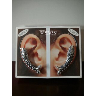 Vivastri Fish Oxidised Silver Alloy Earcuff,Cuff Earrings for Women & Girls [VIVA2798ERG] (Pack of- 1 Pair Earring) - Earrings | Buy online on ZillyBuy