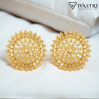 Vivastri Latest Fancy Alloy Gold Plated Stud Earrings for Women & Girls [VIVA2284ERG] - Earrings | Buy online on ZillyBuy