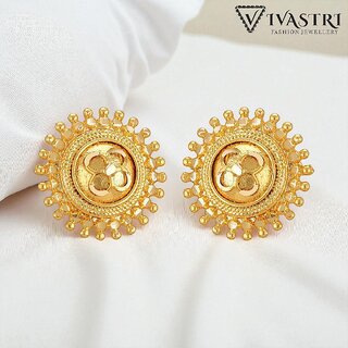 Vivastri Latest Fancy Alloy Gold Plated Stud Earrings for Women & Girls [VIVA2286ERG] - Earrings | Buy online on ZillyBuy