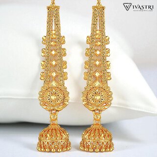 Vivastri Top Trending Alloy Gold Plated Jhumki Earrings for Women & Girls [VIVA2436ERG] - Earrings | Buy online on ZillyBuy