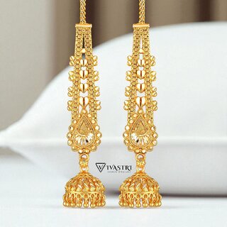 Vivastri Top Trending Alloy Gold Plated Jhumki Earrings for Women & Girls [VIVA2437ERG] - Earrings | Buy online on ZillyBuy