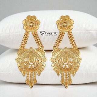 Vivastri Latest Fancy Alloy Gold Plated Drop Earrings for Women & Girls [VIVA2459ERG] - Earrings | Buy online on ZillyBuy