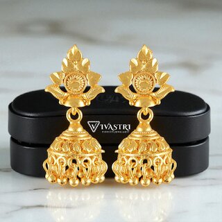 Vivastri Top Trending Alloy Gold Plated Jhumki Earrings for Women & Girls [VIVA2545ERG] - Earrings | Buy online on ZillyBuy