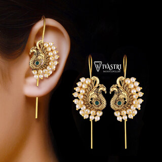 Vivastri Latest Fancy Alloy Gold Plated Ear cuff Earrings for Women & Girls [VIVA2646ERG-GREEN] - Earrings | Buy online on ZillyBuy