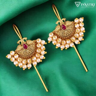 Vivastri Twinkling Bejeweled ear cuff Earring for Women and Girls[VIVA2668ERG-RED] - Earrings | Buy online on ZillyBuy