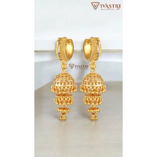 Vivastri Shimmering Bejeweled Clip On Jhumki Earring for Women and Girls [VIVA2672ERG] - Earrings | Buy online on ZillyBuy