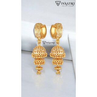 Vivastri Shimmering CharmingClip On Jhumki Earring for Women and Girls [VIVA2673ERG] - Earrings | Buy online on ZillyBuy