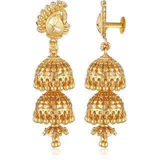 Vivastri Beautiful Gold Plated Jhumki Earring for Women and Girls [VIVA2717ERG] - Earrings | Buy online on ZillyBuy