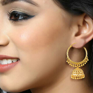 Vivastri Beautiful Gold Plated Jhumki Earring for Women and Girls [VIVA2723ERG] - Earrings | Buy online on ZillyBuy