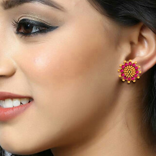 Vivastri Shimmering Bejeweled stud Earring for Women and Girls [VIVA2725ERG] - Earrings | Buy online on ZillyBuy