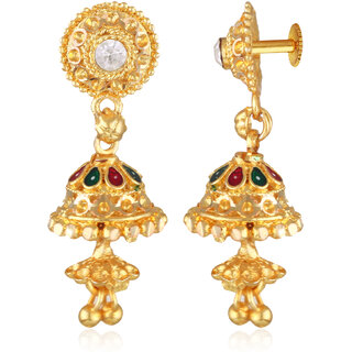 Vivastri Shimmering Bejeweled Screw Jhumka Earring for Women and Girls [VIVA2730ERG] - Earrings | Buy online on ZillyBuy