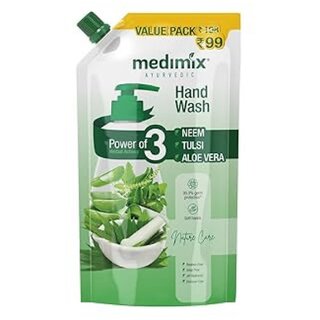 Medimix Herbal Hand Wash Refill  Neem, Tulsi  Aloe Vera  Gentle, Moisturizing  Germ-Protective (675 ml)
