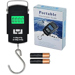 Digital LED Luggage Weighing Scale - 50kg/110lb Rechargeable Hook Type with Tare Function for Travel & Multi-Purpose Use - Lightweight & Durable Holde 1pc