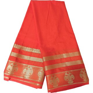 Elegant Red Crape Silk Saree with Ganduberunda Motif - Traditional Wear - Sarees | Buy online on ZillyBuy