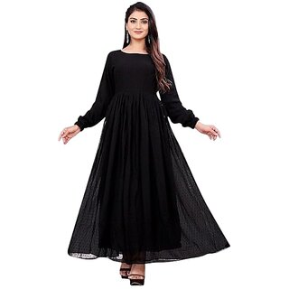 SARINKU Georgette Gown Dress for Women Stylish Western Gown Long One Piece for Girl and Women