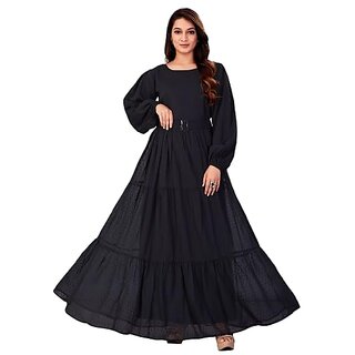 SARINKU Georgette Gown Dress for Women Stylish Western Gown Long One Piece for Girl and Women