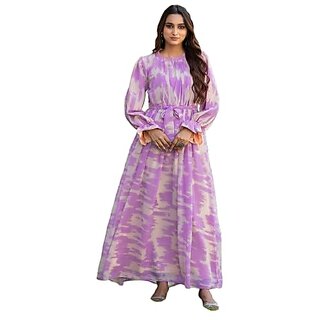 SARINKU Georgette Gown Dress for Women Stylish Western Gown Long One Piece for Girls & Women