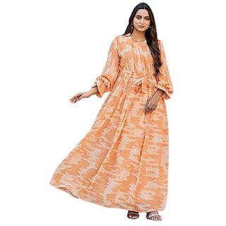 SARINKU Georgette Gown Dress for Women Stylish Western Gown Long One Piece for Girls & Women