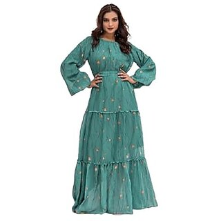 SARINKU Georgette Gown Dress for Women Stylish Western Gown Long Dress