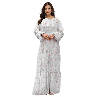 SARINKU Georgette Gown Dress for Women Stylish Western Gown Long One Piece for Girls & Women