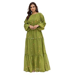 SARINKU Georgette Gown Dress for Women Stylish Western Gown Long One Piece for Girls & Women