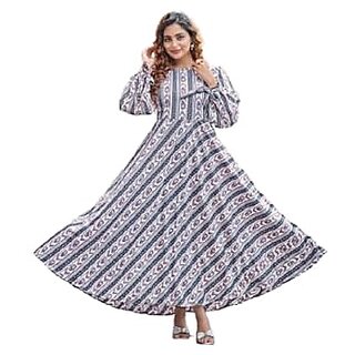 SARINKU Crepe Fabric Gown for Women Stylish Gown Long Dress