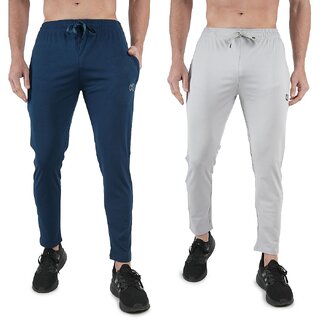 Kwings Mens Lower Combo Pack (Pack of 2) Lycra blend Plain sports wear Bottoms