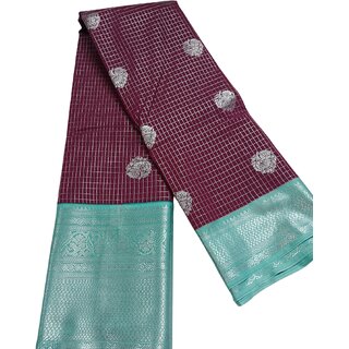 Elegant Maroon Saree with Contrast Blouse - Ideal for Festive Occasions - Sarees | Buy online on ZillyBuy