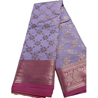 Exquisite Manipuri Silk Saree with Floral Patterns and Golden Motifs - Sarees | Buy online on ZillyBuy