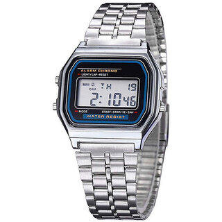  pack of 20 digital sports square dial led unisex stainless steel strap watch for men and womens