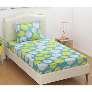 BEDZY Classic Collection Flat Single Bedsheet with 1 Pillow Cover